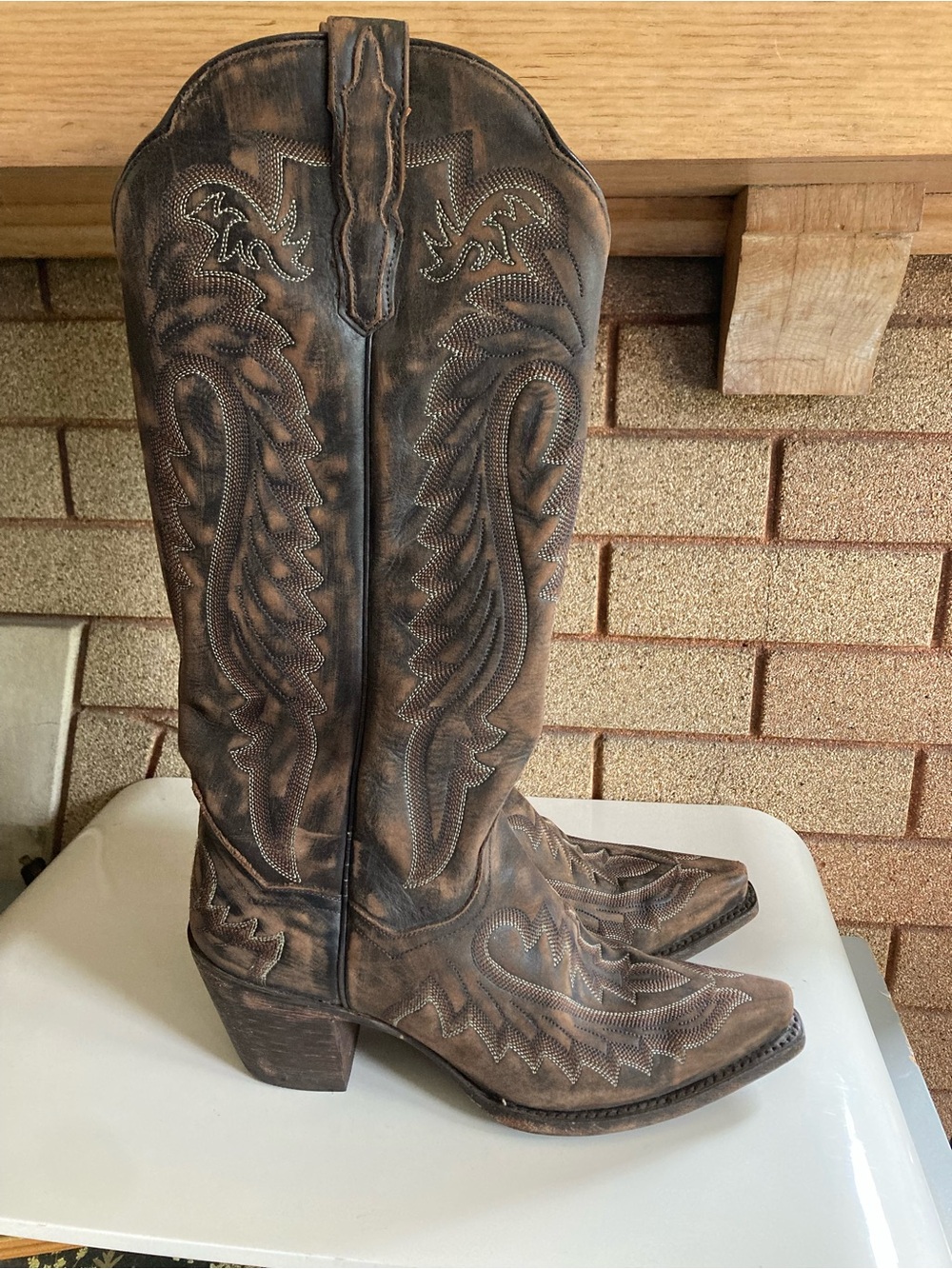 Dan Post Embroidered Leather Cowboy Boots Absolutely Gorgeous! Women's 8.5